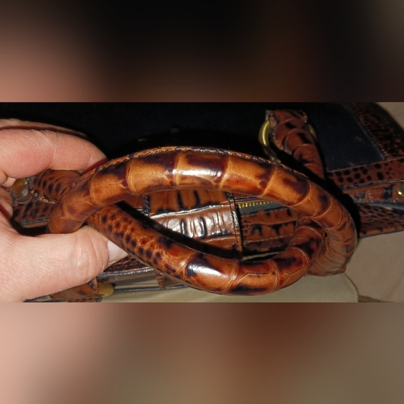 Brahmin Croc Embossed Satchel With Dustbag - Picture 3 of 7